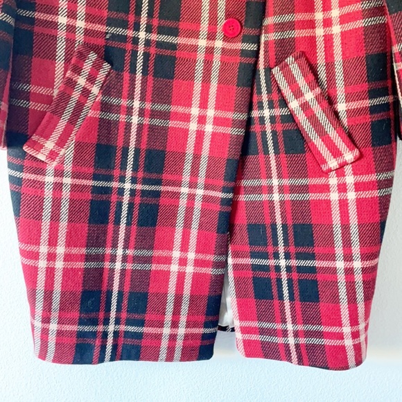 Hippocampe Wool Blend Plaid Coat - Picture 6 of 13